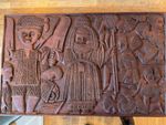 Rare Afircan 1900 c Carved Hardwood - An Agba Benin Tableau of OBA ENEKATI