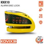 Kovix Overloard KNX10 Motorcycle Alarm Disc Lock Yellow Silver Waterproof 120dB