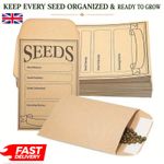 50Pcs Small Kraft Seed Envelopes Self-Adhesive Paper Packets Seeds Storage Khaki