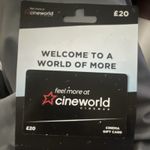 Cineworld Cinemas £20 Cinema Gift Card - Experience Day Voucher