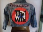 THE WHO  OFFICIAL PATCH on ladies SHORT DENIM jacket size 12  rock