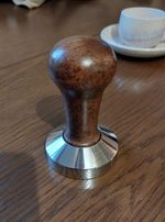 Motta Competition Tamper 58.4mm with Removable Brown Walnut Wooden Handle