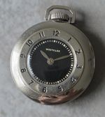 Vintage c.1939 WESTCLOX 49mm Black Dial Chrome Finished Pocket Watch