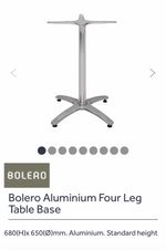 Set of 8 Bolero Aluminium Four Leg Table Base