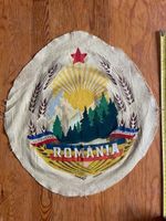 Original Pre 1989 Romanian Socialist Republic Flag centre piece: Communism
