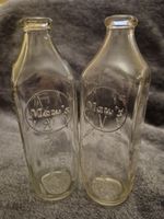 Pair Of Vintage Original Glass Baby Feeding Bottles. Pyrex Made By Maw's. 8fl Oz