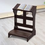 Prayer Bench Stool Solid Wood Church Prayer Padded Kneeler with Cushion ＆ Shelf