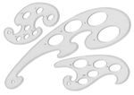 French Curves Set Of 3 Transparent Ruler Stencil Technical Drawing Template