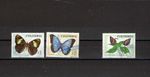 BUTTERFLY.- ''CALLICORE, ''MORPHO, ''ANTHURIUM    {3}    COLOMBIA   1976