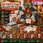 3D Fabric Poke Wreath DIY Kit Christmas No Sew Craft Art Home Door Decor