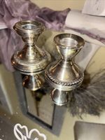 VTG Sterling Silver .925 Candle Stick Holders Concentric Circle/Duchin Creation