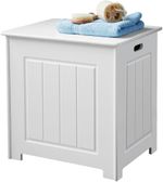 Bathroom Laundry Storage with Lid Chest Organiser Cabinet Wooden Laundry Basket