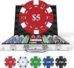 HEITOK 500pcs Numbered Poker Chips Set with Aluminum Travel Case