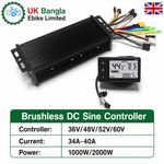 36V 48V 52V 60V 40A 3mode sine wave 1000-2000W controller with display