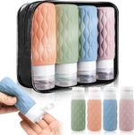4 Pack Travel Bottles for Toiletries with Labels, 100ML Silicone Travel Bottles