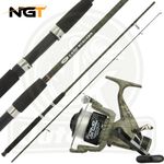 NGT 8ft Carp Stalker Camo Fishing Rod + Camo 40 Carp Runner Reel Combo Tackle