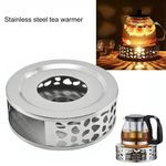 Tea Warmer Stove Round Stainless Steel Teapot Base Water Coffee Dining