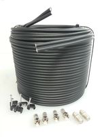 50m Black twin shotgun Satellite Extension TV coax cable For Sky HD Q / Freesat