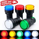 22mm Panel Hole Mount LED Light Pilot Indicator Signal Warning-12V 24V 110V 230V