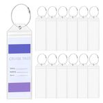 10PCS Cruise Ship Luggage Tags Holders Zip Pouch Keyring Steel Wire Cable