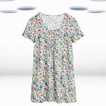 Ex Seasalt Women's Short Sleeve Cotton Summer Tunic in Multi Flower