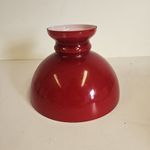 Vintage Red Cased Glass Lamp Shade White Interior Mcm Retro Original Caseing