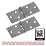 2 x Heavy Duty Steel Back Flap Hinges Box Hinge, Counter Hinge Various sizes