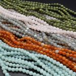Large Hole (2.5mm) Round Beads, 8mm, Various Stones - 15", for Jewellery Making