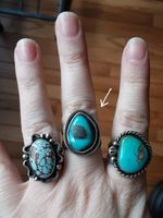 Jenna KOO Koopmans Blue Moon turquoise sterling snake ring, size 6.25 - 6.5