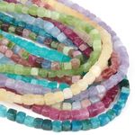 8mm Square Aquamarines Morganite Tourmaline Peridot Apatite Stone Beads Natural