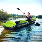 2 Person Man Inflatable Kayak Canoe Boat Dinghy + Paddle Oars Water Sports Set