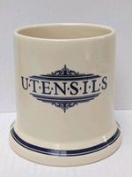 The 1869 Victorian Pottery Vintage Utensil Storage Pot Jar Canister 