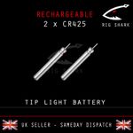 Rig Shark™ 2 x CR425 Rechargeable Battery For Sea Fishing Rod Tip Light