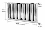 Stainless Steel Baffle Grease Filter 245x495x48mm Kitchen Canopy Hood