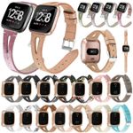 Genuine Leather Bracelet Strap Watch Band For Fitbit Versa 4/3/2/Lite Sense 2/1