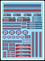 Decal Martini Racing 1/43 1/32 1/24 1/18 Water slide decal scalextric