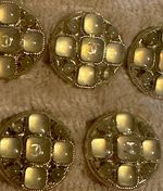 5 striking rare opalescent Chanel buttons CC Logo / Coco Mark Beautiful RARE