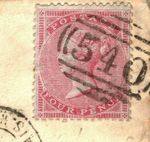 GB SG.63 4d Cover MEDIUM GARTER WMK Blued Paper Neath Wales France 1856 540a