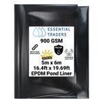 5m x 6m Rubber Flexible Garden Pond Liner 900gsm EPDM X-Heavy Duty Koi 1mm Thick