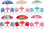 Kids Folding Picnic Characters Table and Chairs Set Outdoor w/ Parasol-6 Designs