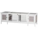 Indoor Rabbit Hutch Guinea Pig Cage Bunny Run Slide Out Tray Grey