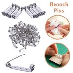 25mm Silver Brooch Bar Backs Safety Pins Badge Fastener For Jewelry Making Craft