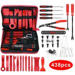 438Pcs Car Trim Removal Pry Tool Set Molding Panel Door Dash Interior Clip Kit