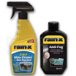 RAIN X Windscreen 2in1 Glass Cleaner + Rain Repel 500ml & RAIN X Anti Fog 200ml