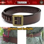 TOURBON Leather Rifle Cartridges Belt 357 Bullets Holder Revolver Holster Attach