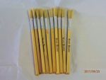 Flat Tip Hog Bristle Glue Paste Craft Brush Brushes Dowel Handle Pack of 10