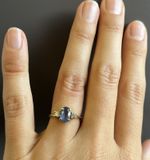 Engagement Ring: 14ct White Gold Natural Blue Sapphire GIA authentic certificate