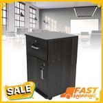 Mobile 3-Drawer File Cabinet Under Desk Rolling with Locks Walnut Finish