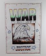 2001 Joseph "Spider Webb" O'Sullivan Original Art Tattoo Flash Eagle War Justice
