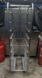1 x Bakery Rack For 18" x 30" trays, METAL HEATPROOF WHEELS, 17cm gap FREE P+P